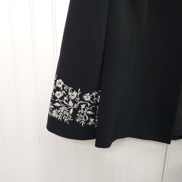 Kasper Black Crepe Embroidered Jacket Blazer NEW - Picture 2 of 8